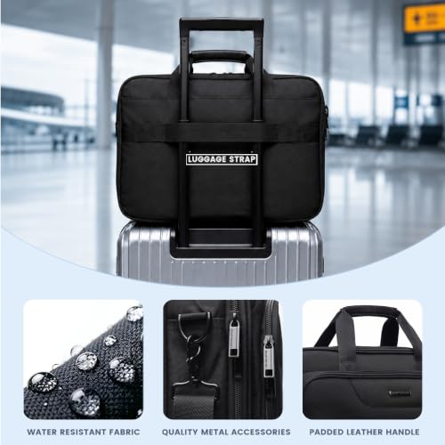 Image of EMPSIGN Laptop Bag Briefcase, 17.3 Inch Computer Bag Expandable Laptop Case for Men, Water Repellent Shoulder Messenger Bag for Work Business Travel Office-Black /Grey