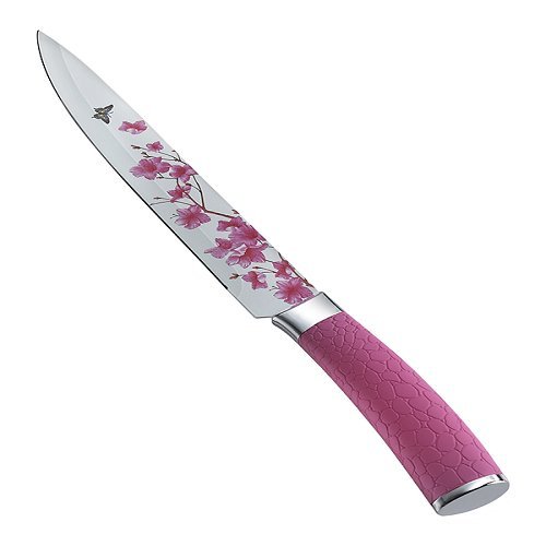 Prestige Floral Stainless Steel Cooks Knife, Pink