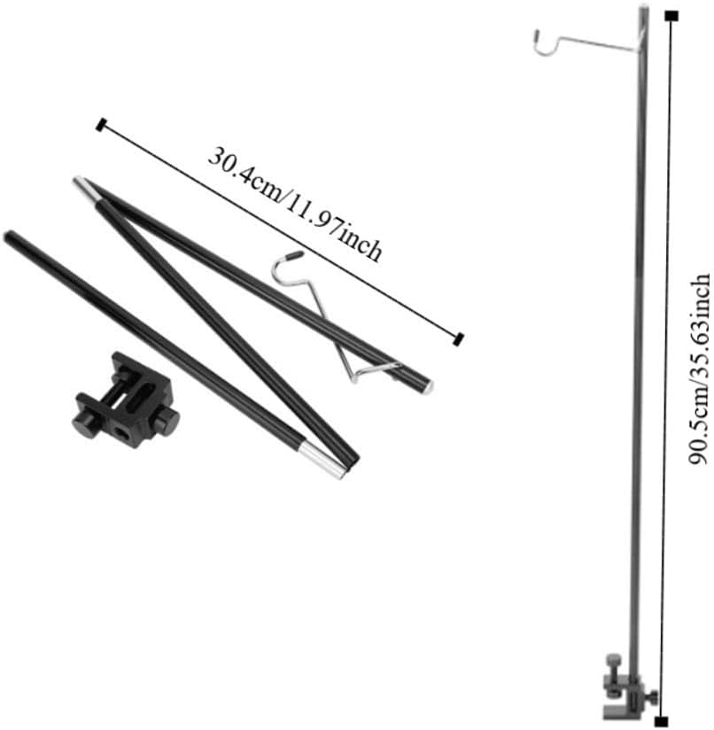 Portable Camping Light Stand - Adjustable Aluminum Tripod Lantern Holder with Storage Bag for Outdoor, BBQ & Travel (30.4-90.5cm)‌