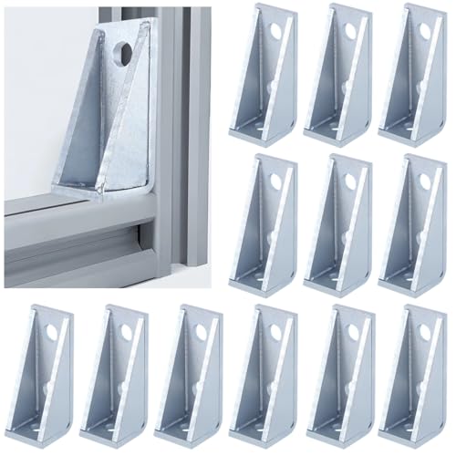 yeesport 12 Pcs 90 Degree Gusseted Fittings, Right Angle Connector Brackets for 1-5/8 Strut Channel, 3-Hole Welded Corner Braces, Heavy Duty Carbon Steel Corner Connector Braces, Fit 1/2 Bolts