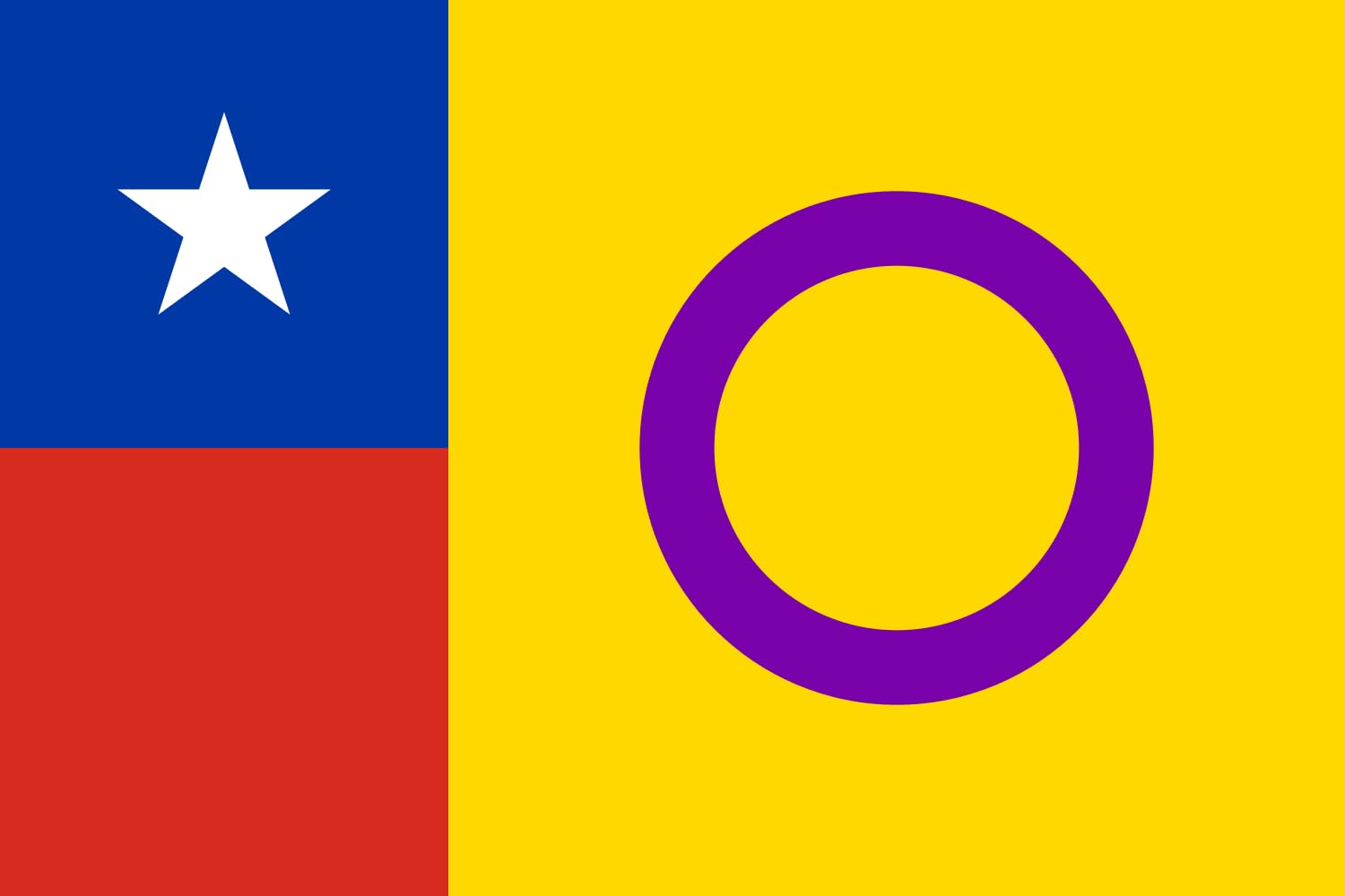 Drapeau Chili Intersexe 2 grand format pour la fierté LGBTQIA+