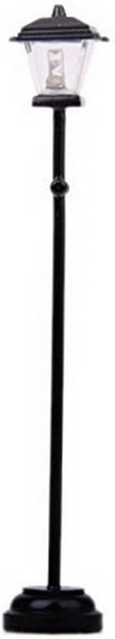 SUOSI Dollhouse Black Metal LED Street Lamp Model 1:12 Dollhouse Miniature LED
