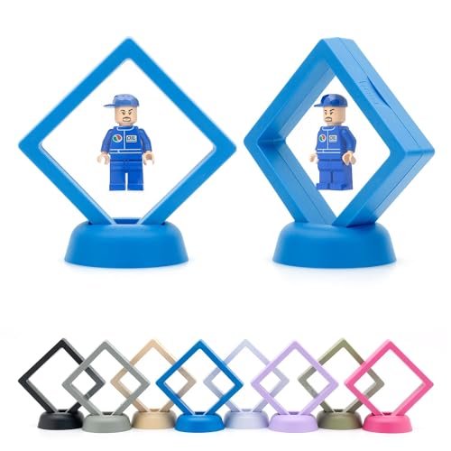 CKB LTD Paquete de 5 marcos flotantes en 3D, caja de almacenamiento, soporte de suspensión, para joyas, piedras preciosas, monedas coleccionables y artículos de manualidades (azul) 7 cm x 7 cm x 2 cm