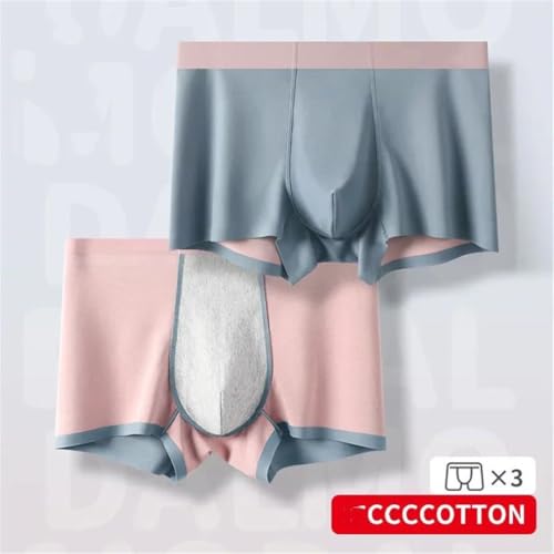 Men’S 100 Percent Cotton Seamless Boxer Briefs Breathable Underwear 3-Pack For Summer Comfort2