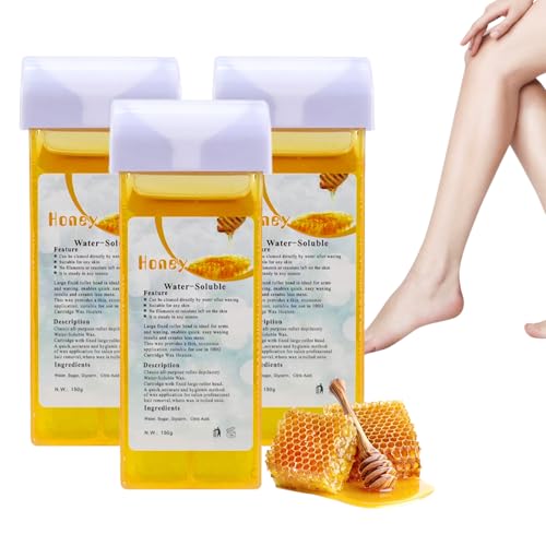 Sugeru 3 Piezas Cera Depilatoria Roll on, Cera para Depilar, Ceras Roll on Recharge 150g X 3, Ceras Depilatoria Profesional Depilatorias de Las Piernas, Axilas, y el Cuerpo, FáCil de Limpiar (150g)