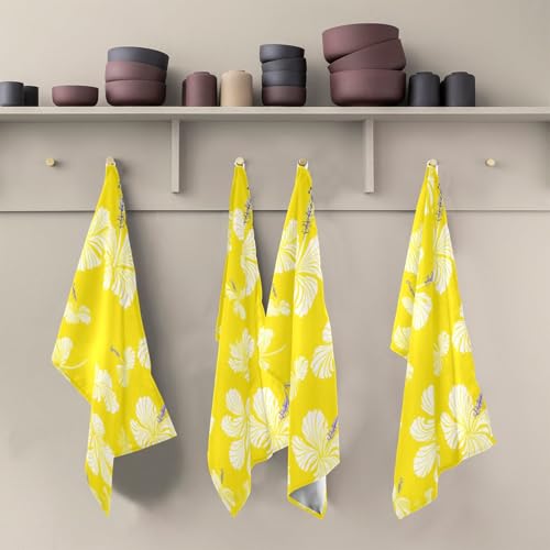 Paños de cocina de hibisco blanco GAIREG de 28x18 pulgadas para decorar y secar 6