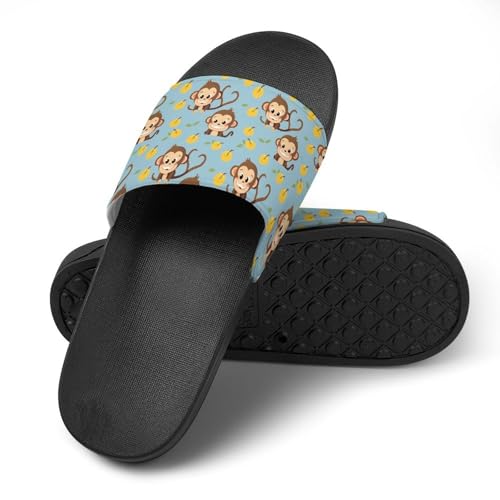 Cute Aniamle Monkey House Sandals Non-Slip Bathroom Slippers Beach Summer Shoes for Men Women4