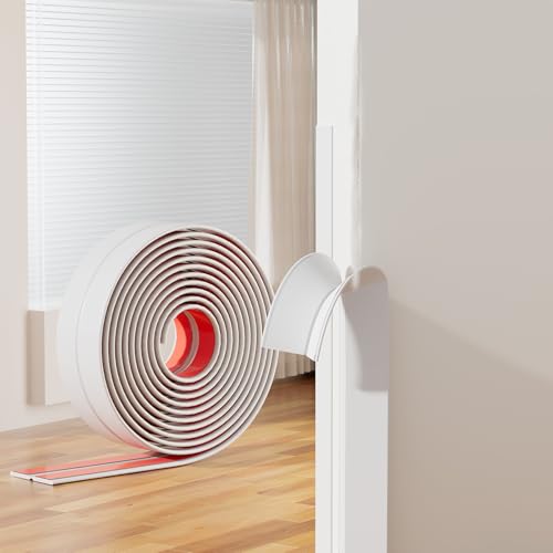 Modanatura autoadesiva per bordi, colore bianco, flessibile, multifunzione, autoadesiva, 3,3 m x 4 cm, per porte, finestre, pareti, cucina, piastrelle, per paraspigoli