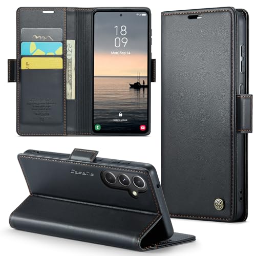 owlhold for Samsung Galaxy S23 FE 6.4" Flip Case, Cash & Card Slots, Black