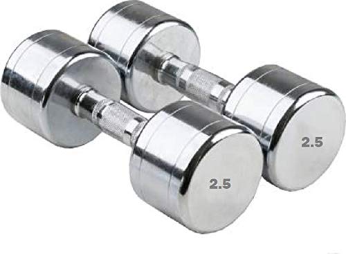 Kizlo Pair of Steel Dumbbells(2.5KG - 10KG) Fixed Weight Dumbbell, Home Gym For Men And Women (Silver, 2.5KG X 2PCS) (B09B9ZTCZC) Amazon Price History, Amazon Price Tracker