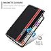 Shantime Classic Stripes Faux Leather Flip Case Compatible with Oppo Reno 15 Pro 5G China, Invisible Magnetic Cover with Card Slot, Contrast Color Design(Black)