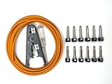 Kurrent Electric Solderless Guitar Pedal Patch Cable Kit 6 Pack to Make DIY Custom Length Cables for Pedalboard (Orange Cable Kit)
