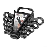 SMZhomeone Doppelsteckschlüssel-Set, umschaltbar, 12-Kant-Steckschlüssel, Chrom-Vanadium-Stahl, für enge Räume, Motorrad-Reparaturen, Autowartung, 6-8 mm, 10-12 mm, 11-13 mm, 14-17 mm, 19-21 mm