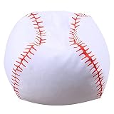 LMYOVE Stuffed Animal Storage Bean Bag Chair Cover（No Filler, Kids Baseball Bean Bag Chair Cover for Storage Plush Toys for Toddler 38'