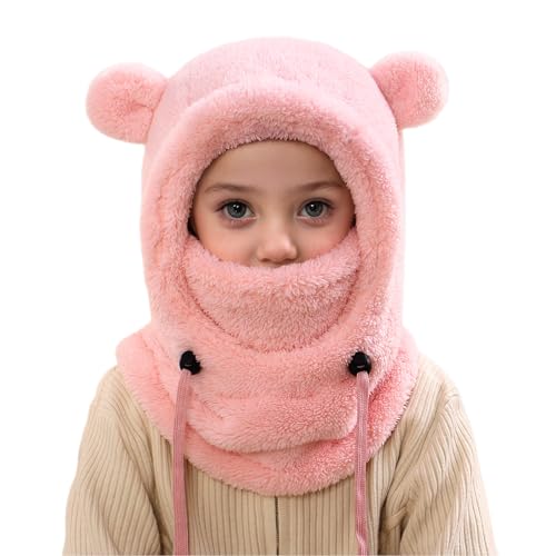 Kids Winter Fleece Hats Children's Balaclava Ski Mask Windproof Warm Adjustable with Fleece Lining Hat for Boys Girls