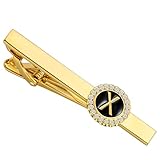 HAWSON 2.2 Inch Tie Clips for Men 18K Gold Color (A-Z Initial) for Men's Fashion Accessories Wedding Day Wearing,Men’s Jewelry or Gifts for Him,Birthday Anniversary