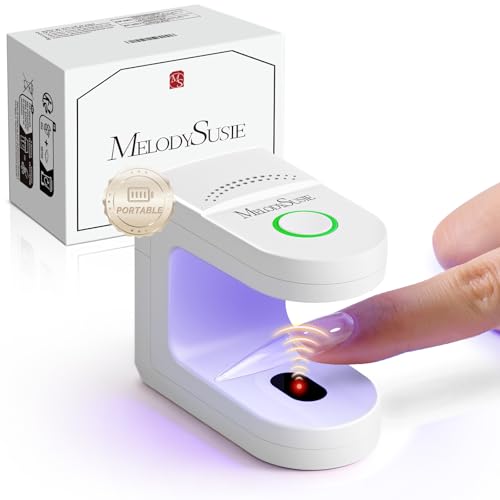 Image of MelodySusie Mini UV Nail Lamp P-ART04G for Single-Finger Quick Touch-Ups | Cordless, Smart Sensor, 30s /60s Timers, Flash Cure Rhinestone Glue, Gel-X