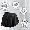 ZHAOCAI 2 in 1 Womens Running Shorts,Athletic Women's Short with Liner and Pockets,Black Quick Dry Lightweight,Women Gym Clothes UK (UK, Alpha, XXL, Regular, Regular) #5