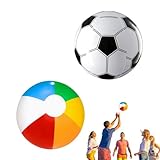 ShuHuiDe 2 Stück Aufblasbarer Wasserball,30 cm Regenbogenfarbener Wasserbälle Für Baby Kinder Und Erwachsene,Strandball Als Schwimmbad Spielzeug Für Pool Partys Und Sommerliche Aktivitäten Im Freien