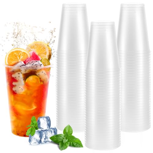MUXHEL 100 vasos de plástico, vasos de plástico duro de 400 ml, vasos reutilizables de plástico duro de 0,4 l, vasos reutilizables, vasos de cóctel, vasos de fiesta, para fiestas de bebidas
