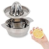 ZUVERLÄSSIG OHNE KERNE UND OHNE FRUCHTFLEISCH: Durch die Lamellen der Reibe können mit wenig manuellen Aufwand verschiedene Zitrusfrüchte ausgepresst werden. Gute Filterung und maximale Saftgewinnung.