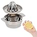 Produktbild GOJKO Gastro Zitronenpresse Edelstahl manuell mit Behälter 400 ml | Profi Zitruspresse Edelstahl Manuell 2 Ausgießer spülmaschinenfest rostfrei | Citruspresse Manuell Edelstahl 0,4l | Limettenpresse