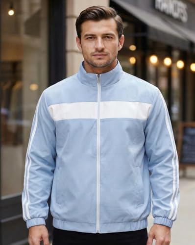 Image of MAYKR Mens Winter Jacket|Mens Oversized Jacket|Mens Blue Windcheater|2