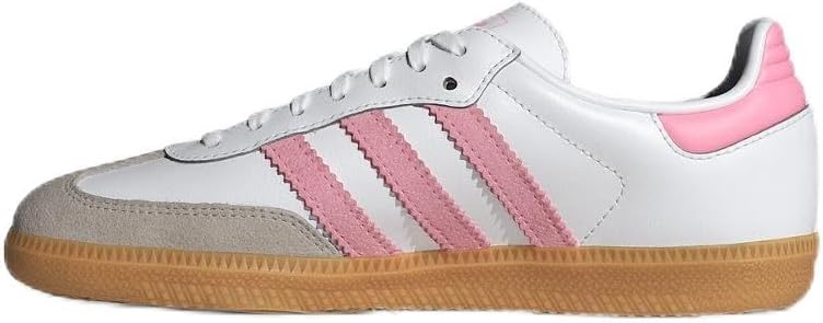 adidas Unisex Samba OG J FTWR whiteLight Pink/Gum 3 5.5 US