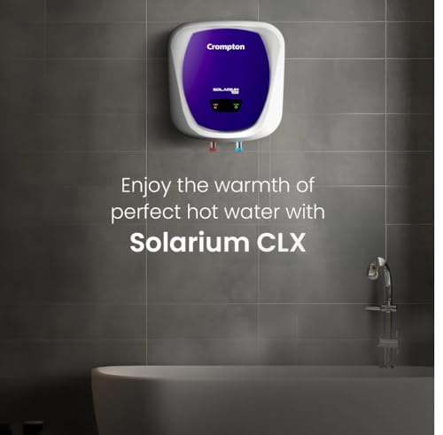 Image of Crompton Solarium CLX 15-L 5 Star Rated Storage Water Heater (Geyser) with Free Installation and Connection Pipes ASWH-4915(Blue and White)