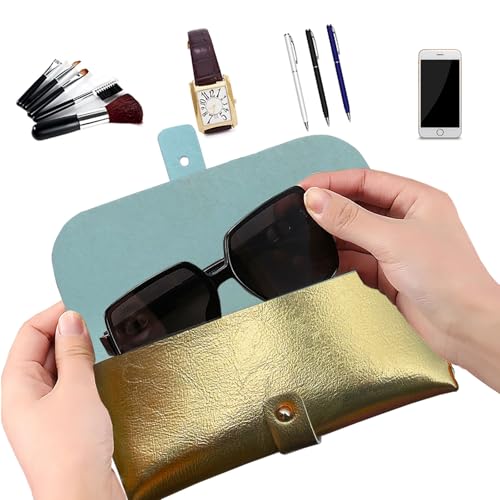 Image of Glasses storage bag Travel sunglasses myopia glasses storage bag Fashion leather storage bag