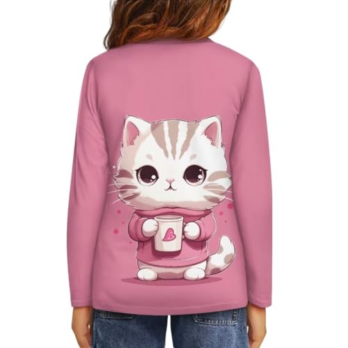 Image of Long Sleeve Shirts for Girls Winter Tops 3-16t Cartoon T Shirts for Fall Clothes