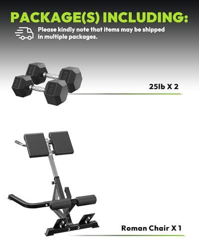Image of HANDBODE Roman Chair Back Extension Machine with 350 LBS Capacity | Adjustable Hyperextension Bench, Adjustable Pads for Lower Back, Glutes, Core Strength Training