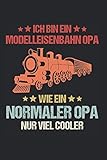  Ich Bin Ein Modelleisenbahn Opa Wie Ein Normaler Opa Nur Viel Cooler: Modelleisenbahn Opa & Lokomotive Notizbuch 6\' x 9\' Dampflokomotive Geschenk für Retro & Eisenbahner
