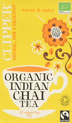 Clipper Organic Indian Chai 20 Teabags (Pack of 6, Total 120 Teabags)