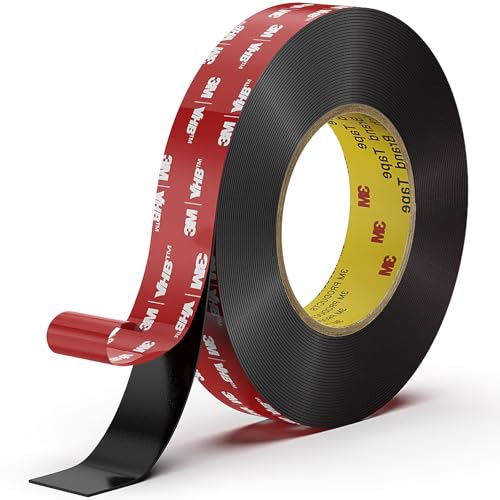 Winsay Nastro biadesivo in schiuma impermeable, resistente e impermeable, per pareti e strisce LED, lunghezza 9,6 m, 24 mm