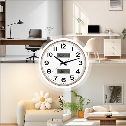 Horloge murale avec écran LCD numérique pour lire l'heure facilement dans le noir