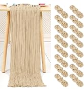 LOKUME 16 Pack 35 x 120 Inch Beige Cheesecloth Table Runner 10Ft Gauze Rustic Table Runner Cheese...
