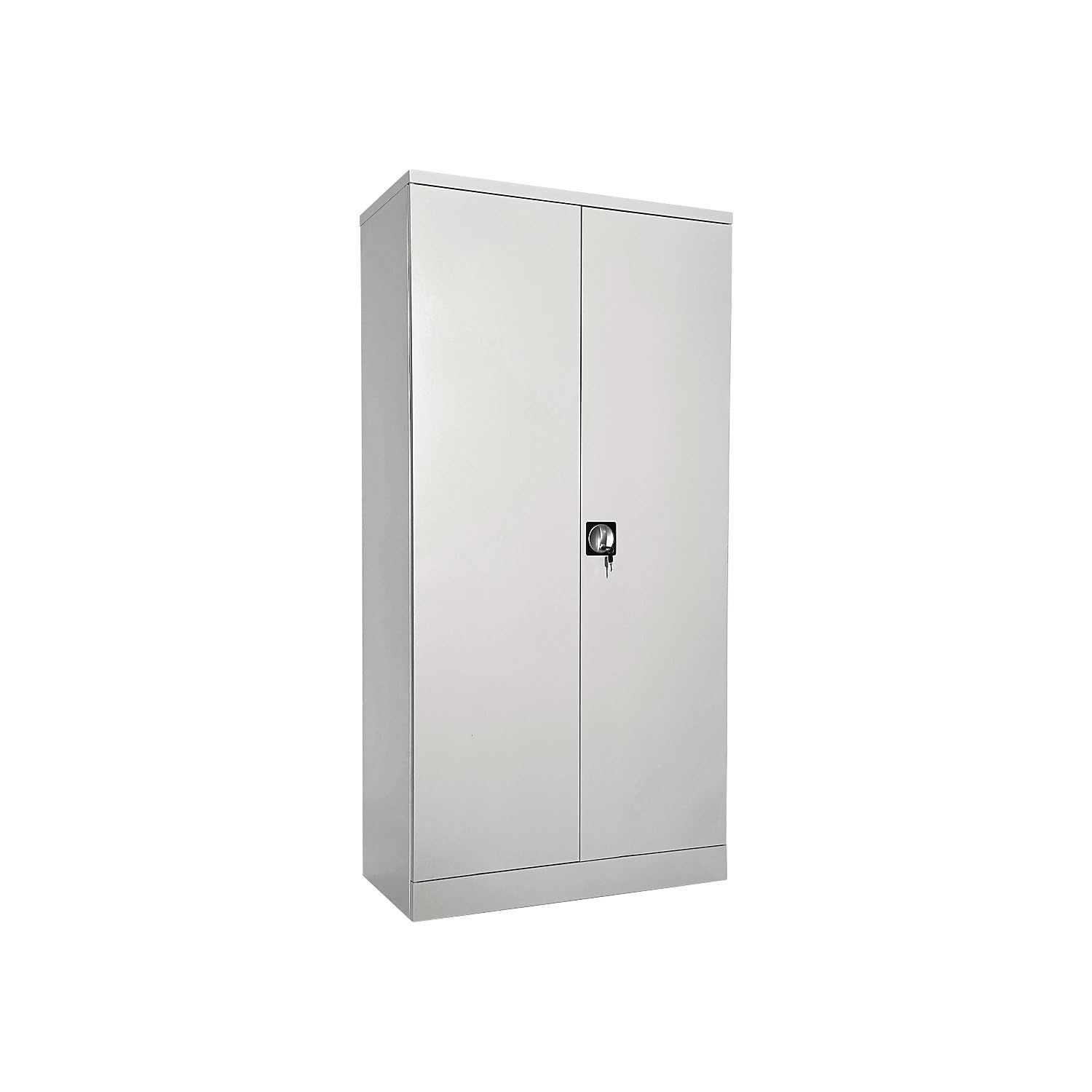 EUROKRAFT Basic | Armoire métallique Nilas | Avec 4 tablettes, h x l x p 1950 x 1000 x 500 mm, gris clair