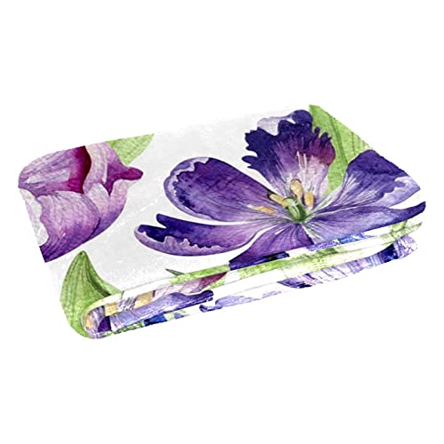 Couverture douce de qualité supérieure à motif floral violet - 3