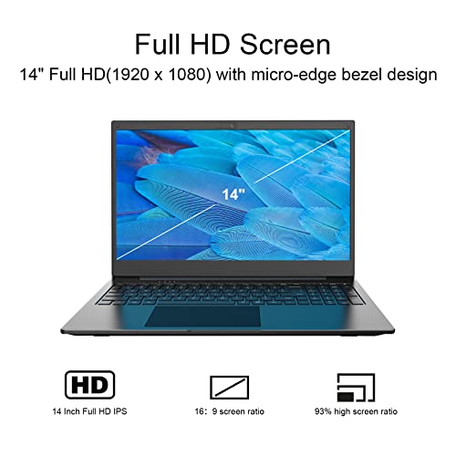 14.0" Fhd Laptop Computer Intel Core I5-8279U Processor (Up To 4.1 Ghz) 8Gb Ddr4 Ram 256Gb Ssd Windows 10 Home Ultra Slim, Notebook Computer With Lens Anti-Peep Design, Webcam, Wifi, And Bluetooth 5.1 #TOP1