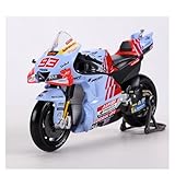 Modèle de moto miniature peint en bleu clair, échelle 1:18, longueur de carrosserie environ 11,7 cm. Livré dans une boîte couleur premium avec emballage intérieur blister pour une expédition en toute sécurité.