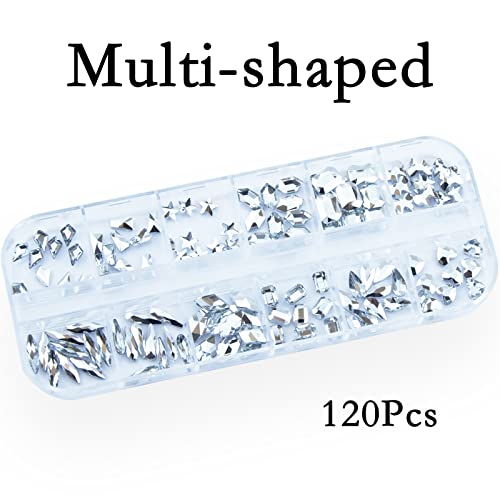 2120Pcs Silver Color Nail Rhinestones Crystals Glass Gems Stones Multi Shapes Sizes Silver Glass Round Beads Flatback Rhinestones Gems For Nail Diy Crafts Clothes Shoes Jewelry… #TOP1