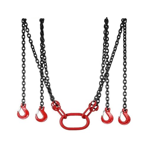 Catena di sollevamento resistente, capacità 5 tonnellate, lunghezza 1,5 m, 4 gambe con gancio di grado, acciaio legato G80 per paranco motore