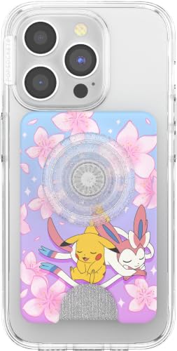 Image of PopSockets Phone Wallet for MagSafe, Phone Card Holder with Grip, Pokemon - Sakura Dreams