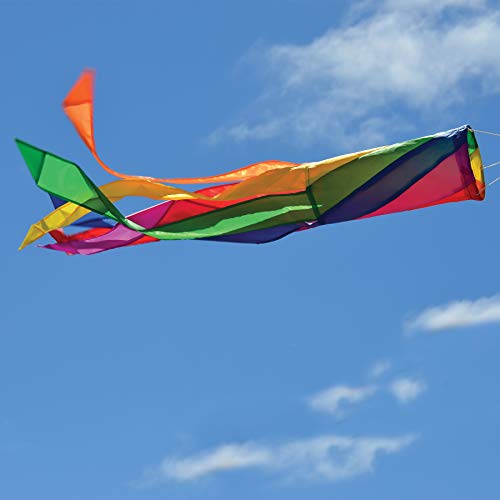 In The Breeze Rainbow Diagonal Sections - 33 Inch Windsock - Colorful Hanging Decoration - Red, Orange, Yellow, Green, Blue, Purple #TOP1