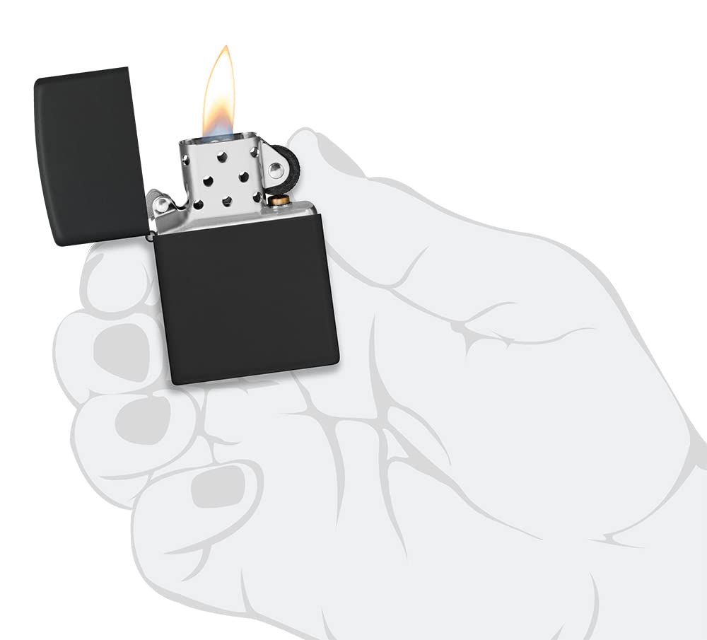 Zippo Encendedor a Prueba de Viento - Diseño de Llama - Negro Mate - Recargable - Reutilizable - Diseño a Prueba de Viento - Caja de Regalo Hecho en EEUU - Exclusivo en Amazon — view 6
