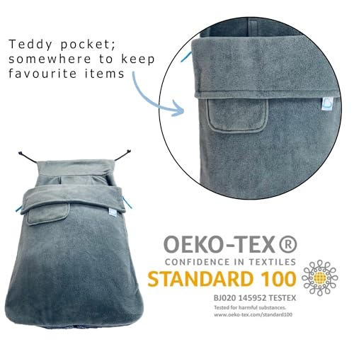 Image of Universal Snuggle Fleece Baby Stroller Footmuff Bunting Bag, 2-in-1 Seat Liner & Pushchair Footmuff to Keep Baby Warm & Dry, Just Charcoal
