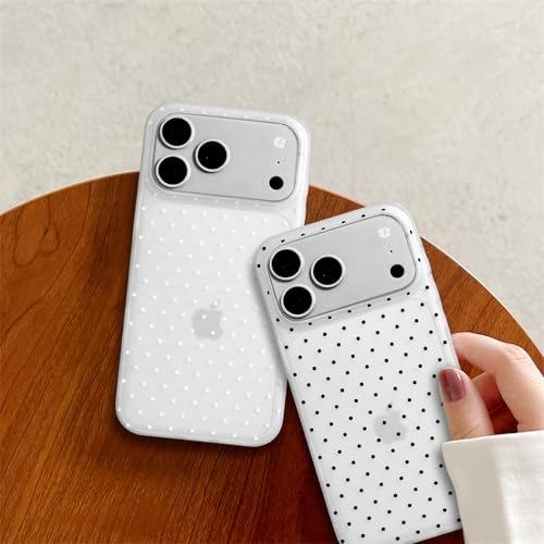 inewateri Compatible with iPhone 17 Pro Max Case with Cute Fashion Polka Dot Aesthetics Design Simple Cases for Soft TPU Slim Protection Cover-Matte White by inewateri - Used condition - Image 3