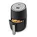 DASH Compact Electric Air Fryer + Oven Cooker with Digital Display, Temperature Control, Non Stick Fry Basket, Recipe Guide + Auto Shut Off Feature, 1.6 L, up to 2 QT, Black