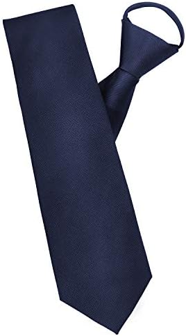 COSICS Men's Zipper Tie, Pretied Zip Up Tie for Women, 3.1 Inch Classic Blue Adjustable NeckTie, Extra Long Solid Color Wide Dress Tie, Self-Tied Neck Tie for Wedding Formal Business with Gift Box